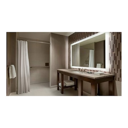 Ketcham Frosted Glass Edge Mirror LED Mirror, 60 W, 100/240 VAC - 50/60 Hz. CRI >= 85, Brushed Finish LUM-6036P